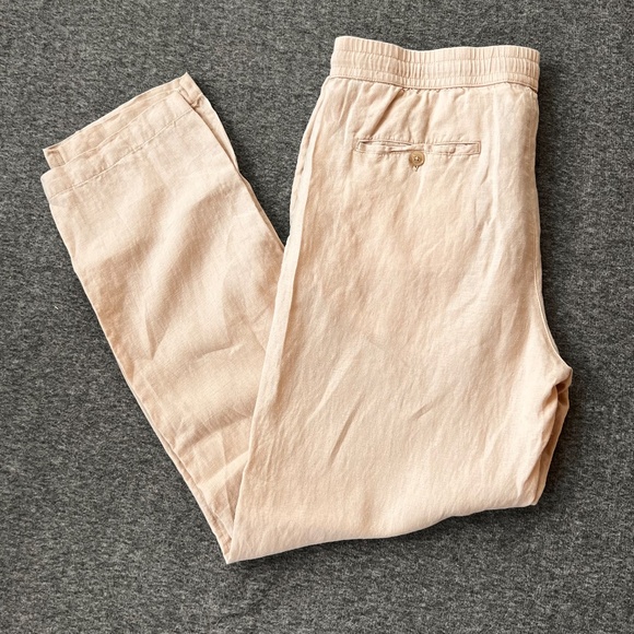 Panama Jack 100% Linen Chino Pants Sz L Khaki Lightweight Straight Leg Vaca - Picture 9 of 9